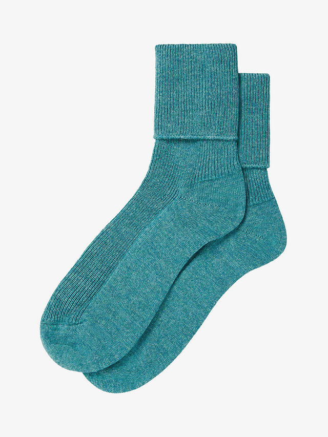 Brora Cashmere Blend Socks, Ocean