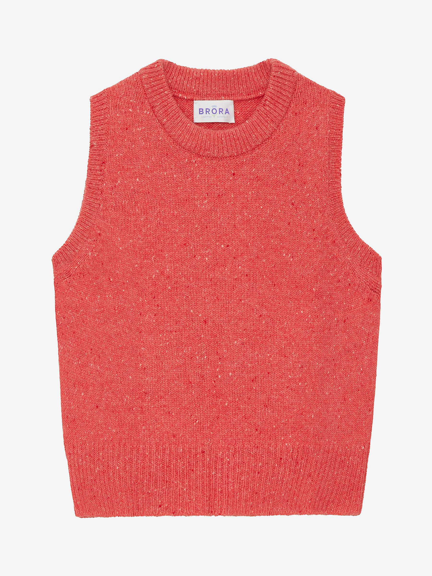 Buy Brora Cashmere Donegal Tank Top, Flamingo Online at johnlewis.com