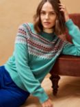 Brora Icelandic Cashmere Jumper, Ocean/Multi