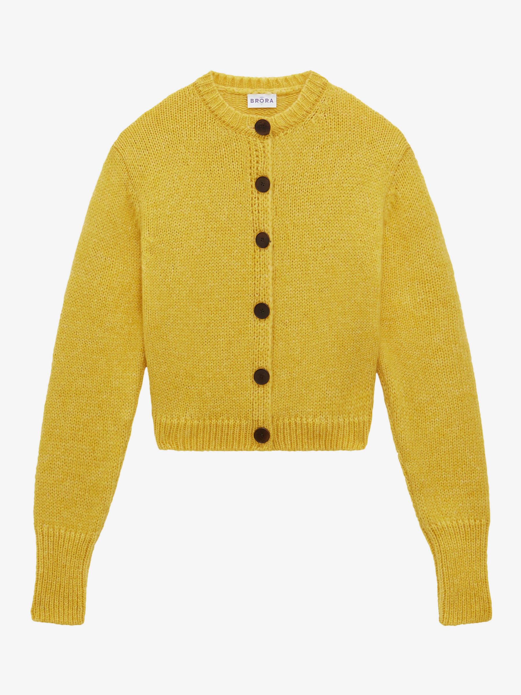 Brora Alpaca Cropped Cardigan, Primrose at John Lewis & Partners