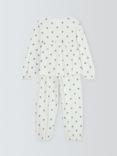 John Lewis Kids' Floral Print Pyjamas, White