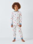 John Lewis Kids' London Jersey Pyjama Set, White
