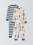 John Lewis Kids' Bear Stripe Pyjamas, Pack of 2, Multi