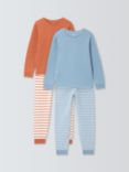 John Lewis Kids' Cotton Stripe Pyjamas, Pack of 2, Multi