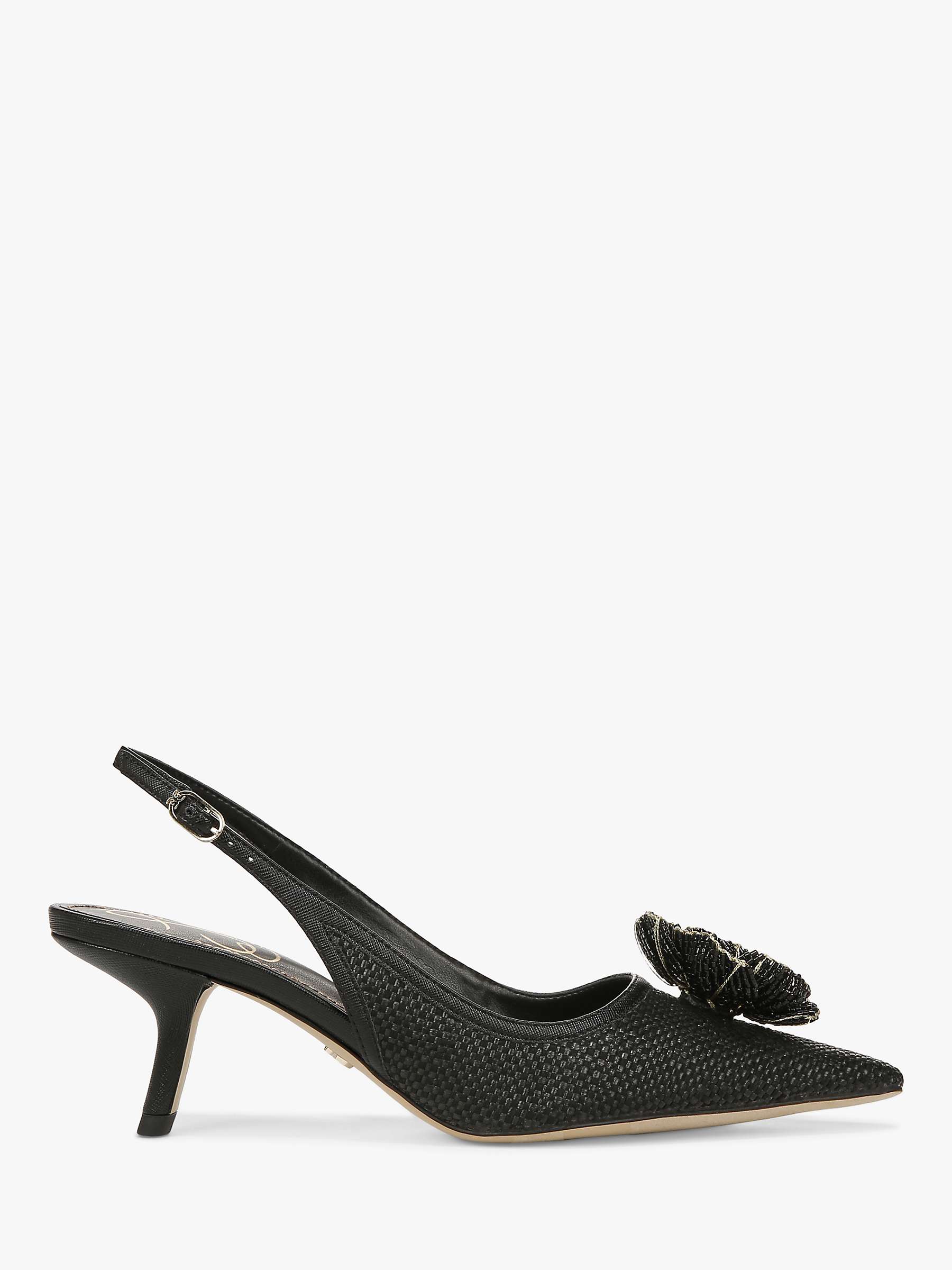 Buy Sam Edelman Bianka Flora Slingback Court Shoes, Black Online at johnlewis.com
