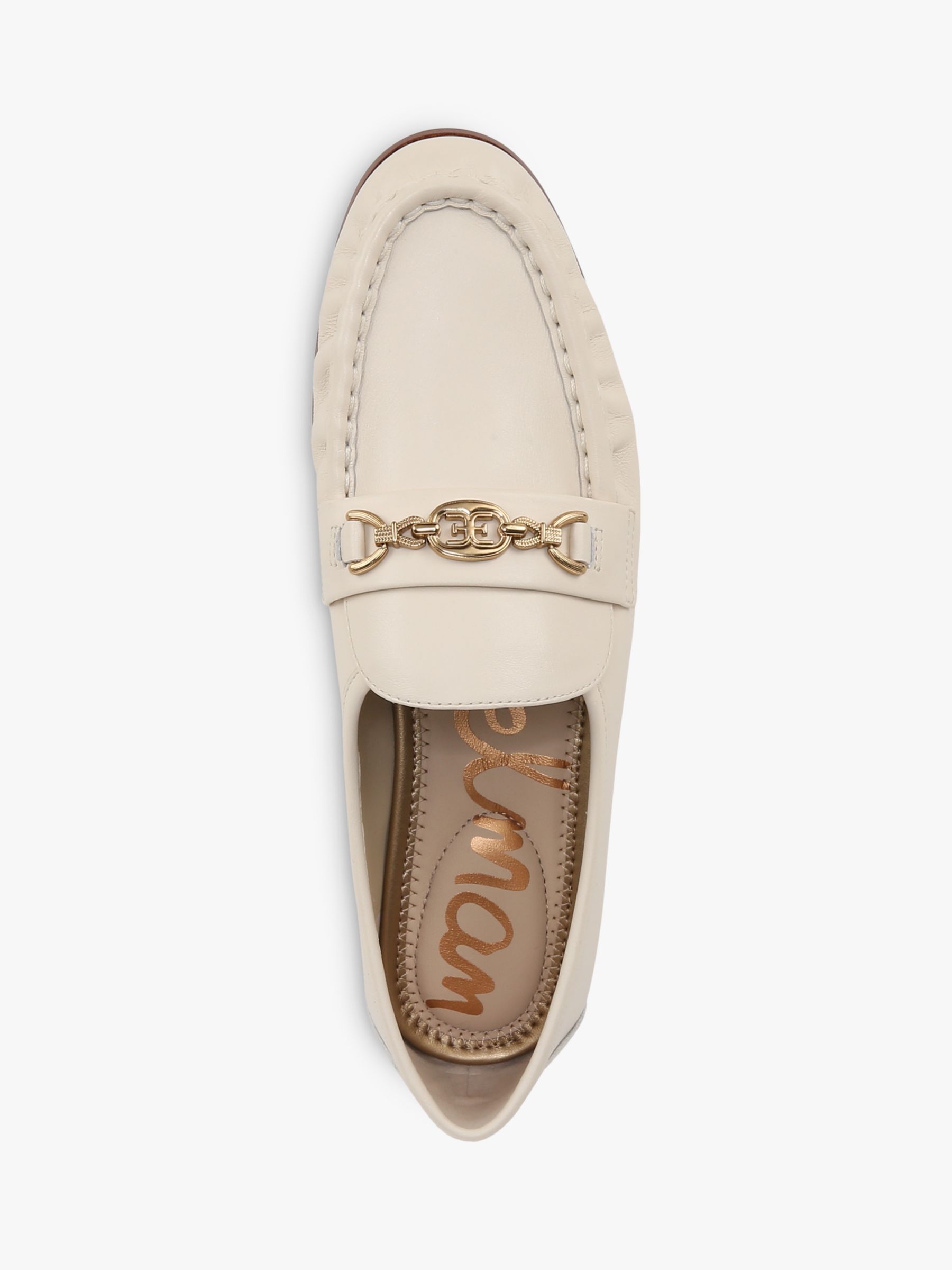 Sam Edelman Lucca Leather Loafers, Modern Ivory at John Lewis & Partners