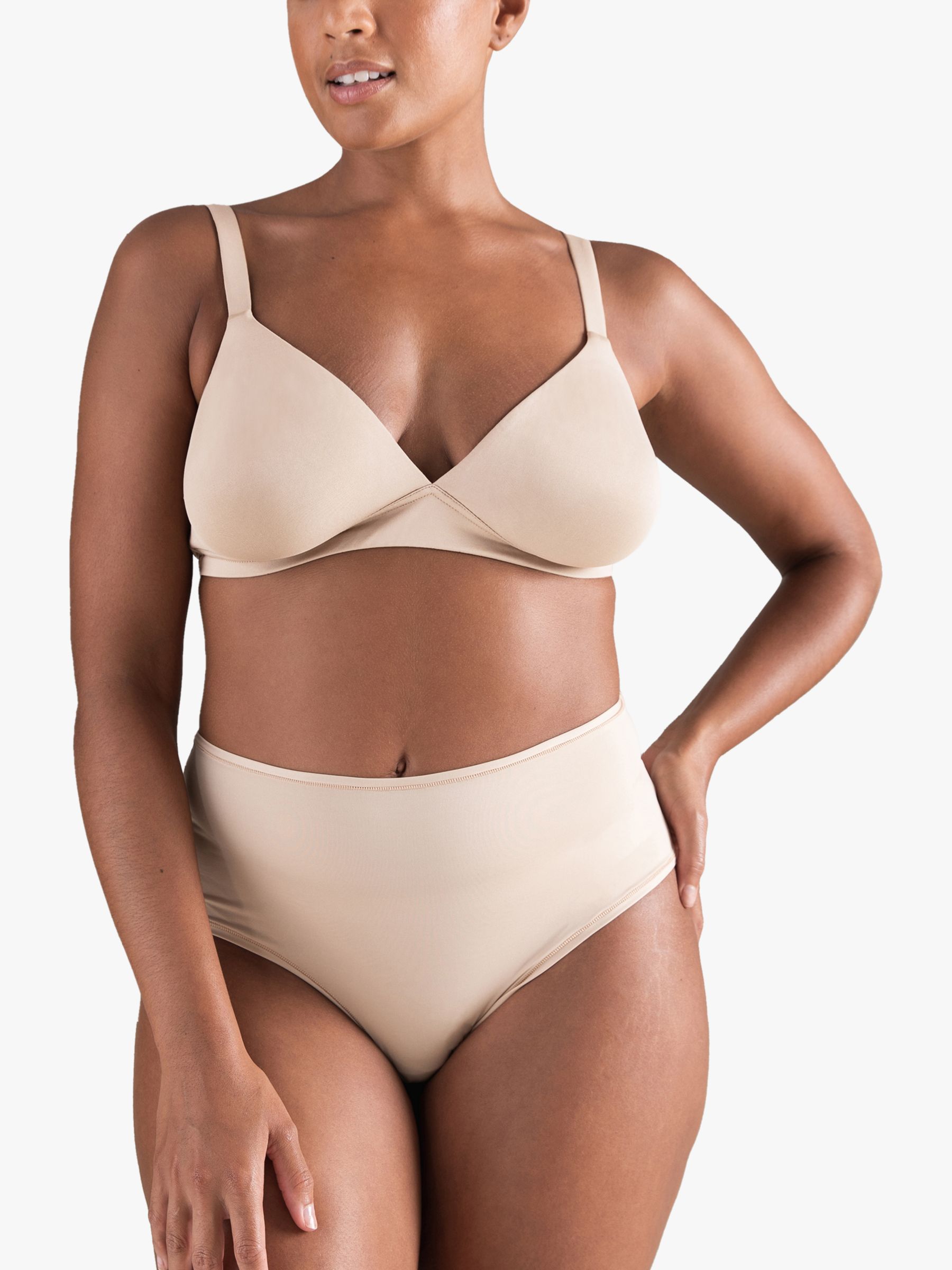 Nudea High Waist Second Skin Stretch Briefs, Bare 01 at John Lewis &  Partners