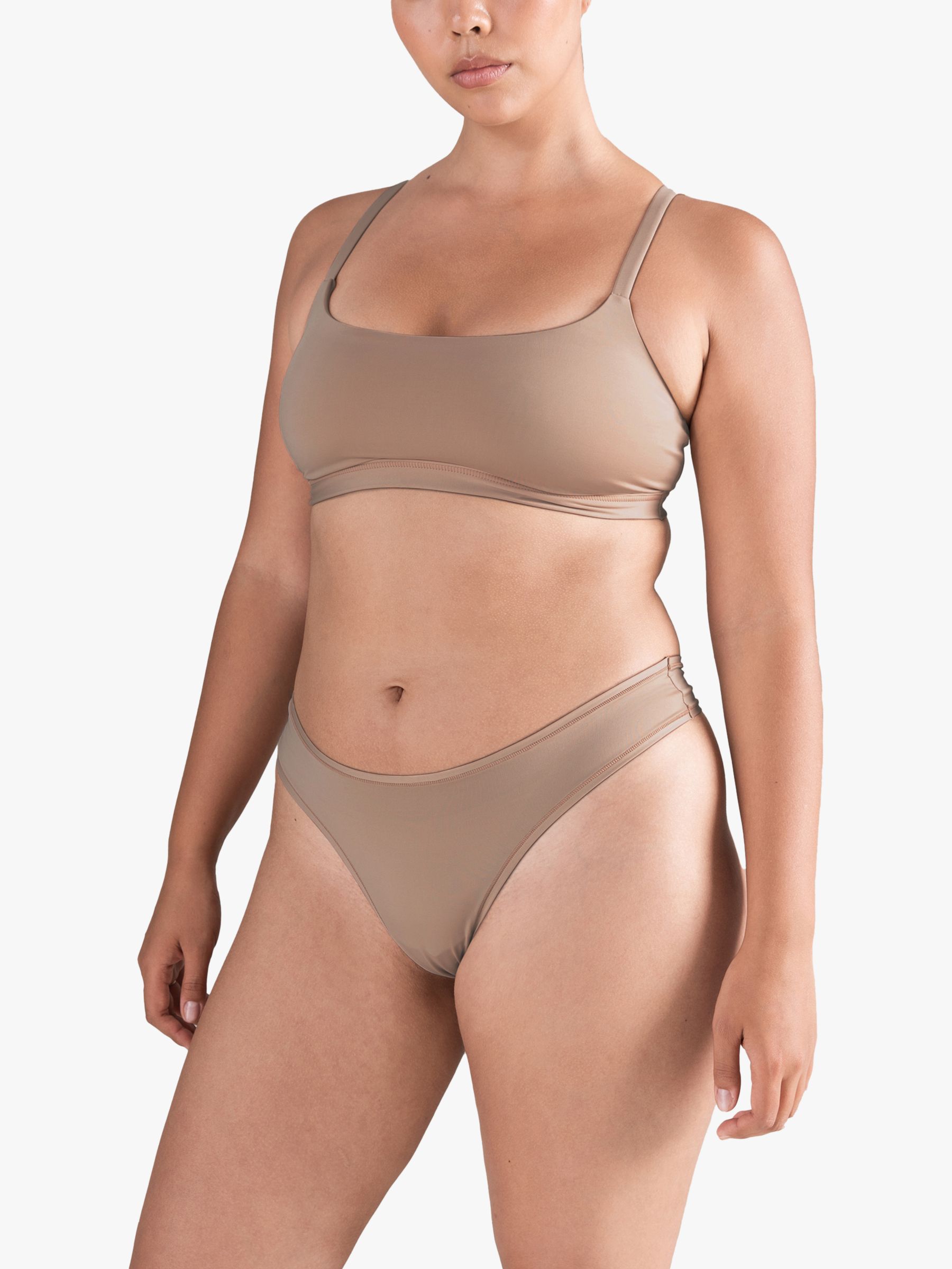 Nudea Second Skin Stretch Dipped Thong, Bare 03 at John Lewis