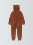 John Lewis Kids' Grizzly Bear Onesie, Brown