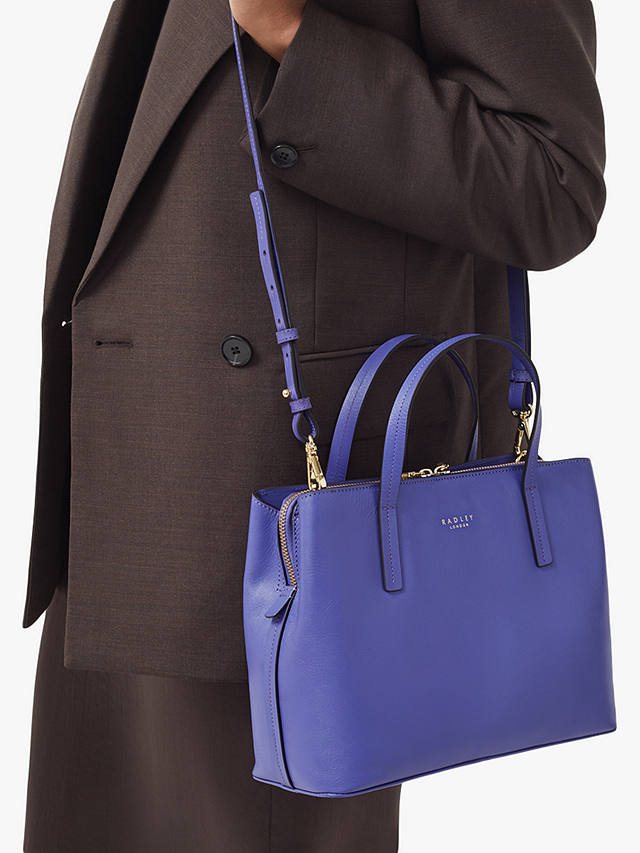 Radley Dukes Place Leather Medium Zip-Top Grab Bag, Aurora