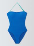 John Lewis Cross Back Bandeau Swimsuit, Cobalt