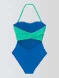 John Lewis Cross Back Bandeau Swimsuit, Cobalt