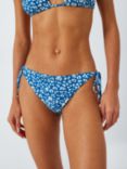 John Lewis Leopard Print Side Tie Bikini Bottoms, Blue
