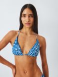 John Lewis Leopard Print Bikini Top, Blue