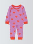 John Lewis ANYDAY Baby Heart Print Pyjamas, Lilac