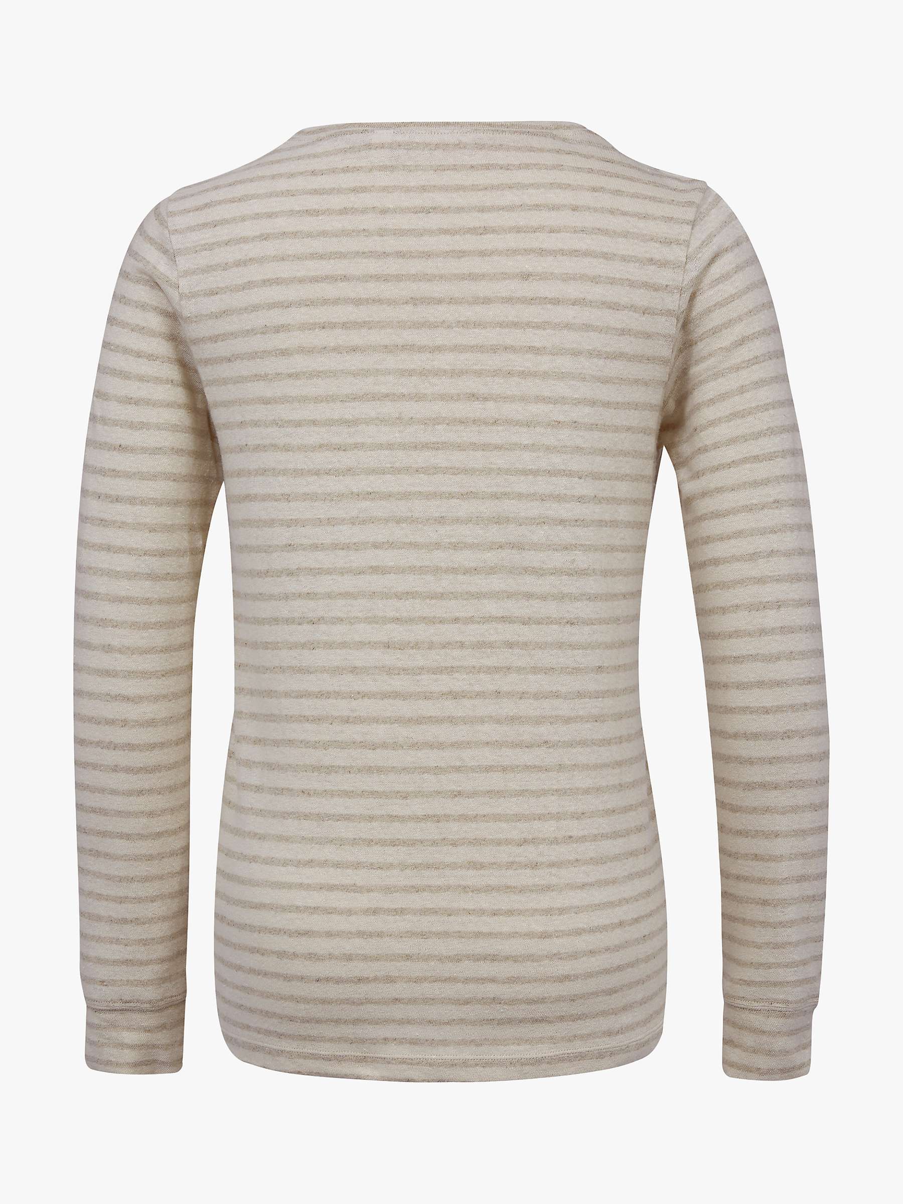 Buy Celtic & Co. Henley Stripe Linen and Cotton Top, Ecru Oatmeal Online at johnlewis.com
