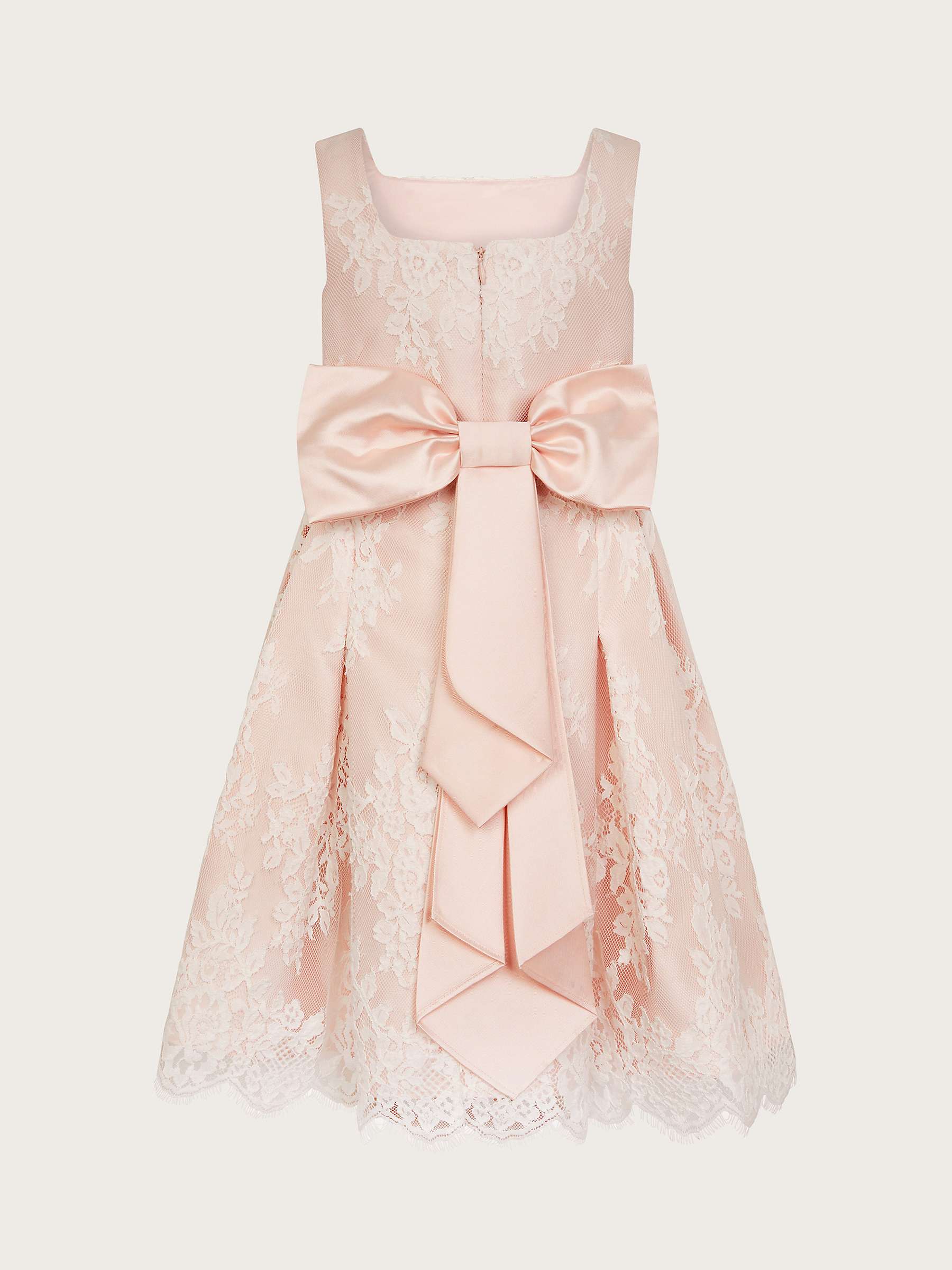 Buy Monsoon Kids' Eyelash Floral Lace Occasion Dress, Pink Online at johnlewis.com