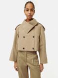Jigsaw Double Breasted Cropped Trench Coat, Stone