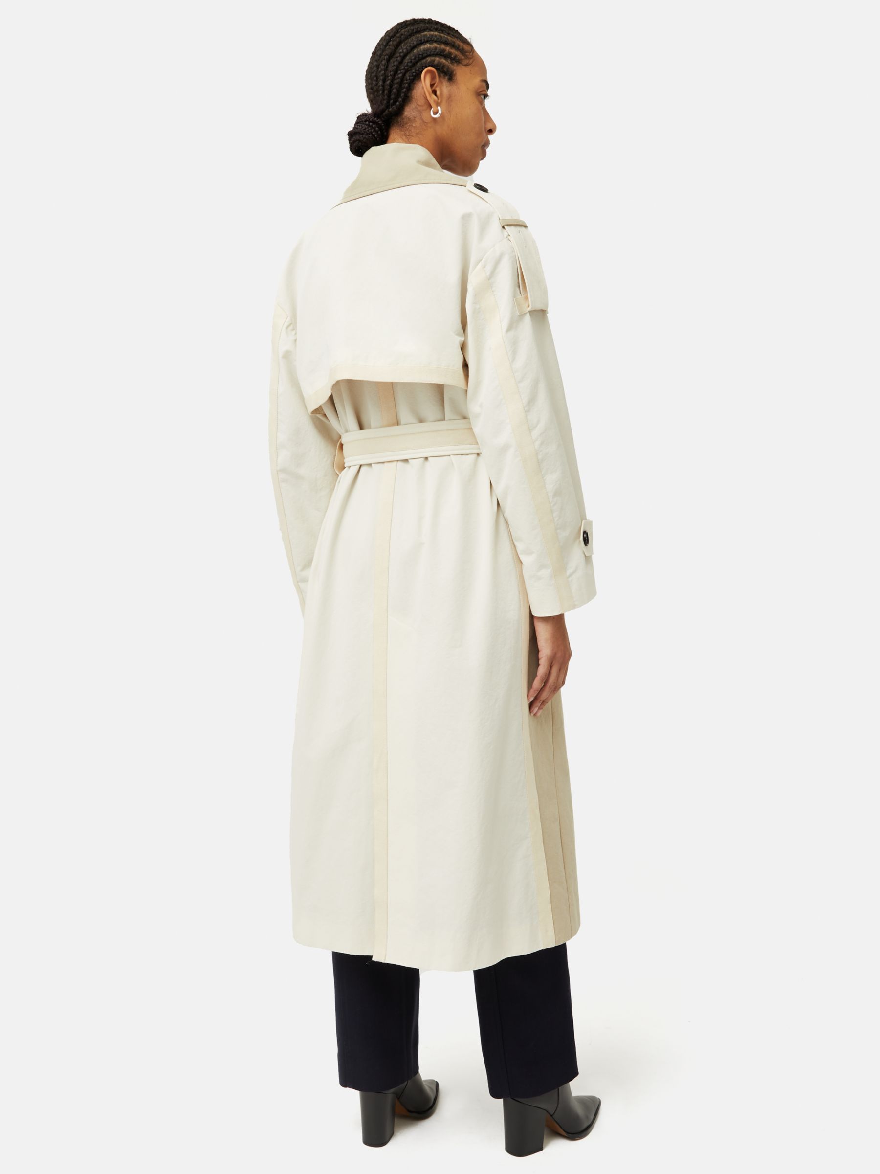 Buy Jigsaw Double Breasted Panelled Trench Coat, Cream Online at johnlewis.com