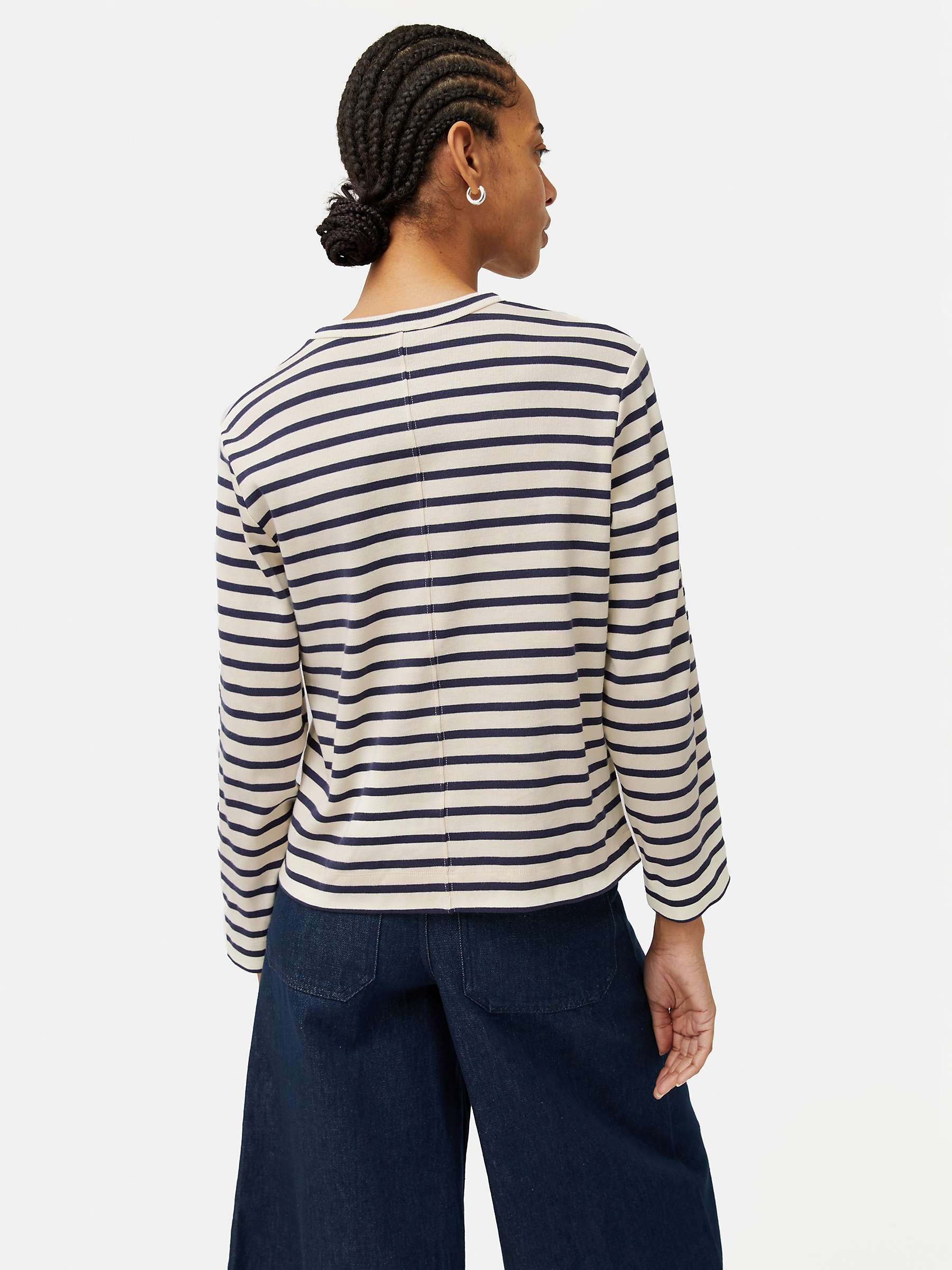 Buy Jigsaw Cotton Stripe Sweatshirt, Cream/Navy Online at johnlewis.com