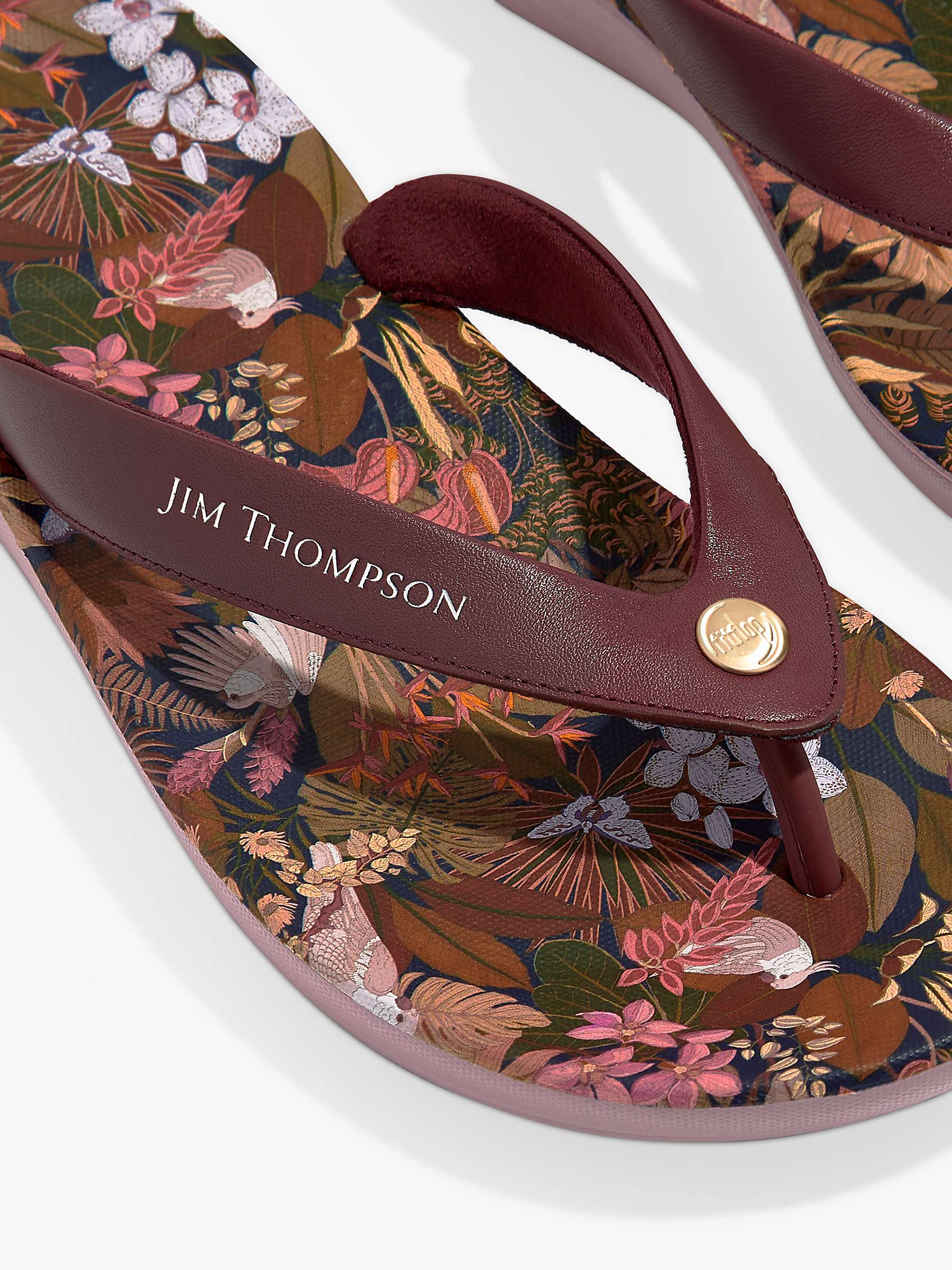 Buy FitFlop Jim Thompson Leather IQ Flip Flops, Java Brown Online at johnlewis.com