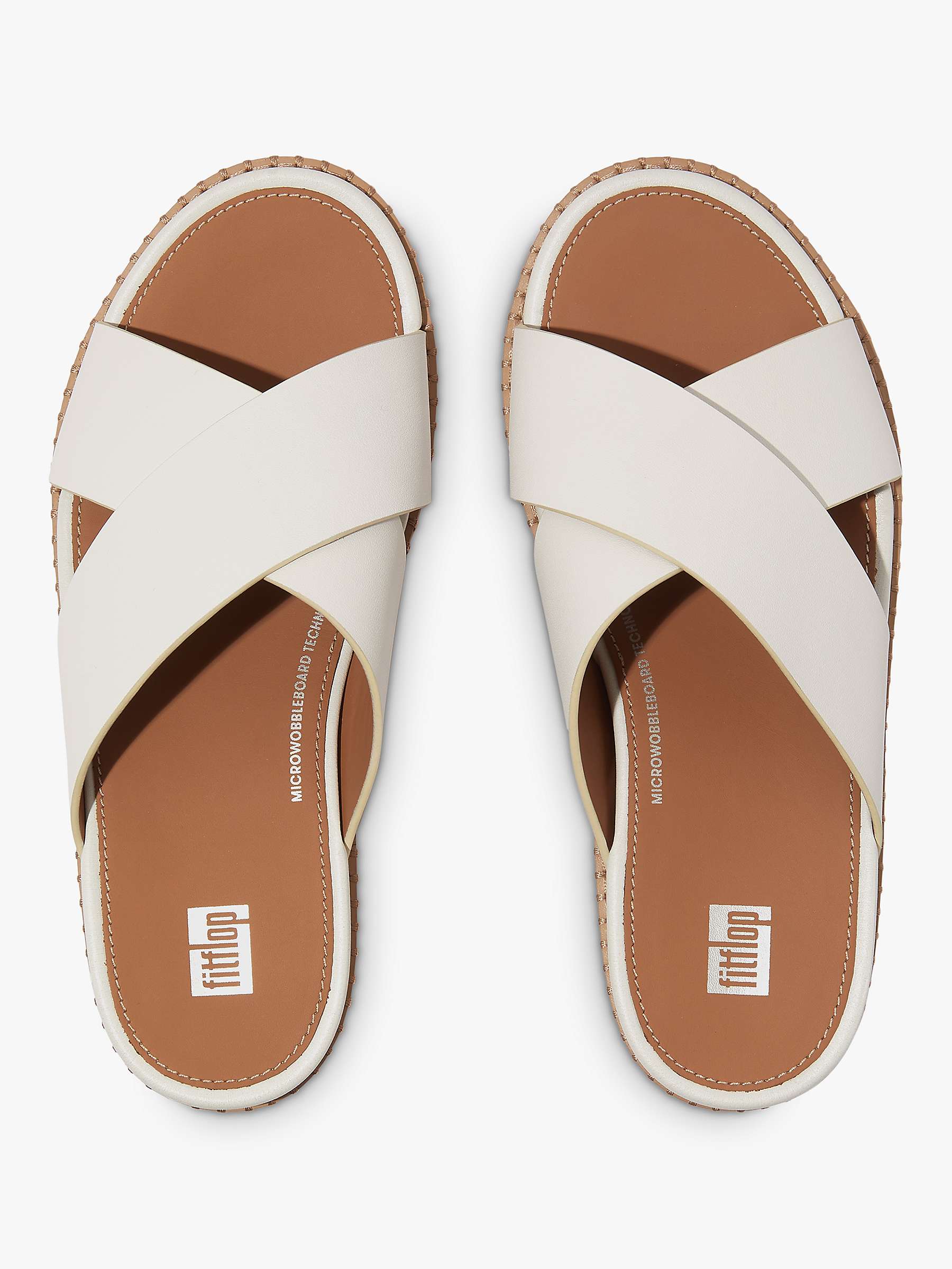 Buy FitFlop Eloise Cross Leather Strap Cork Wedge Mules Online at johnlewis.com