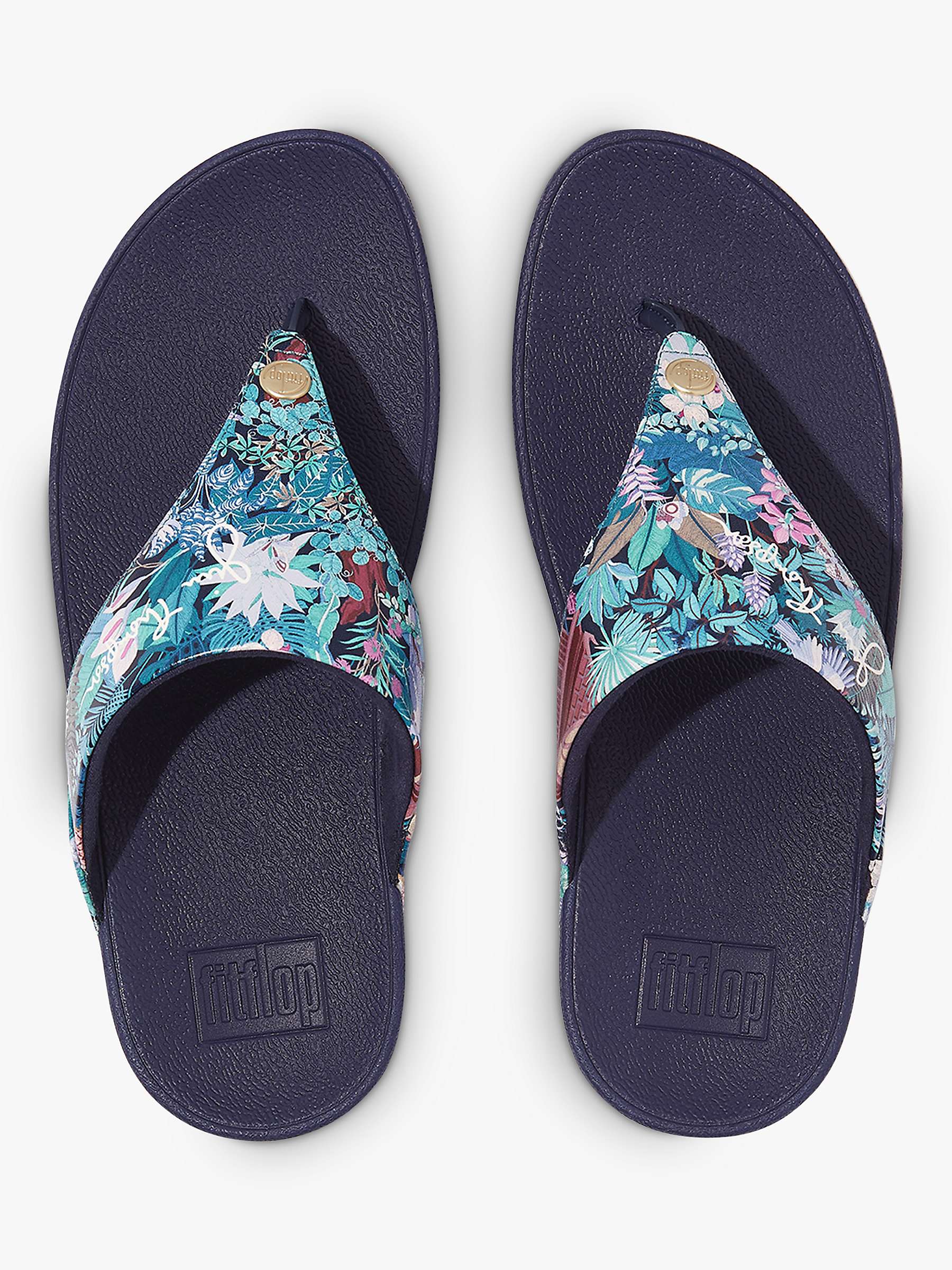 Buy FitFlop Jim Thompson Lulu Leather Toe Post Sandals, Heritage Blue Online at johnlewis.com