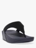 FitFlop Lulu Toe Post Crystal and Bead Slider Sandals, Midnight Navy