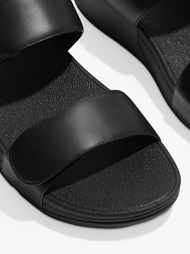 FitFlop Lulu Adjustable Strap Leather Sandals, All Black