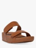 FitFlop Lulu Adjustable Strap Leather Slider Sandals, Light Tan