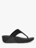 FitFlop Lulu Glitzy Toe Post Sandals, All Black