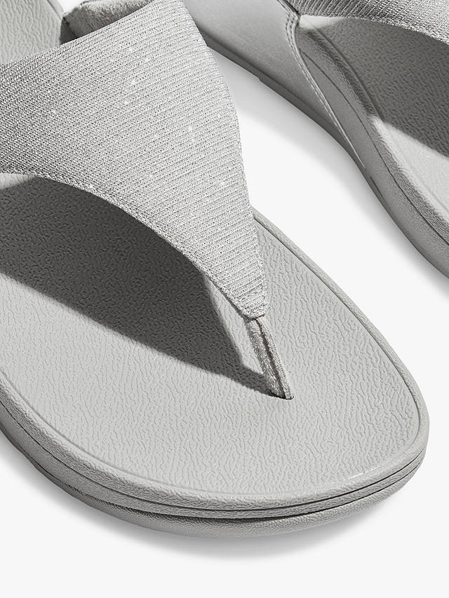 FitFlop Lulu Toe Post Flatform Sandals, Silver