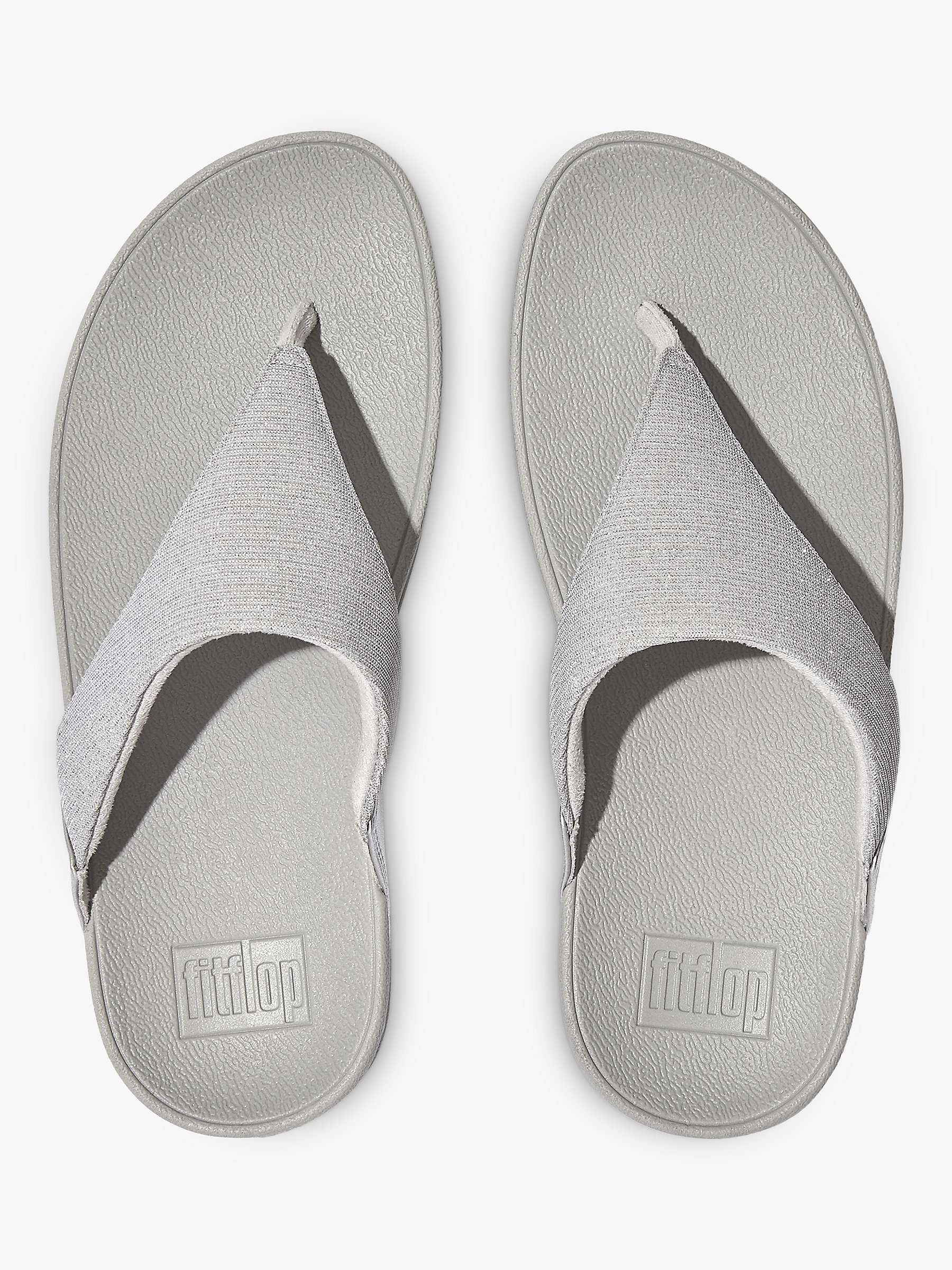 Buy FitFlop Lulu Toe Post Flatform Sandals, Silver Online at johnlewis.com