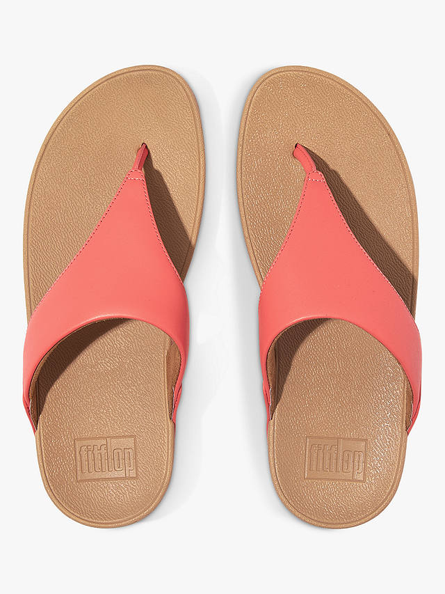 FitFlop Lulu leather Flip Flops, Rosy Coral