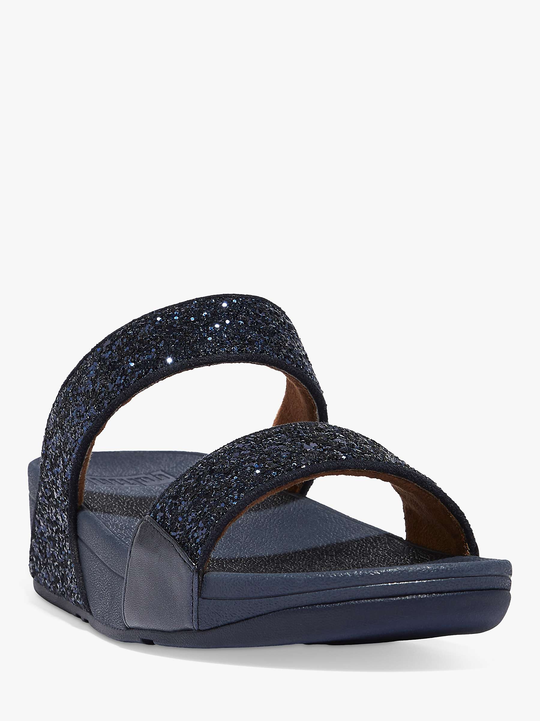 Buy FitFlop Lulu Glitter Slider Sandals, Navy Online at johnlewis.com