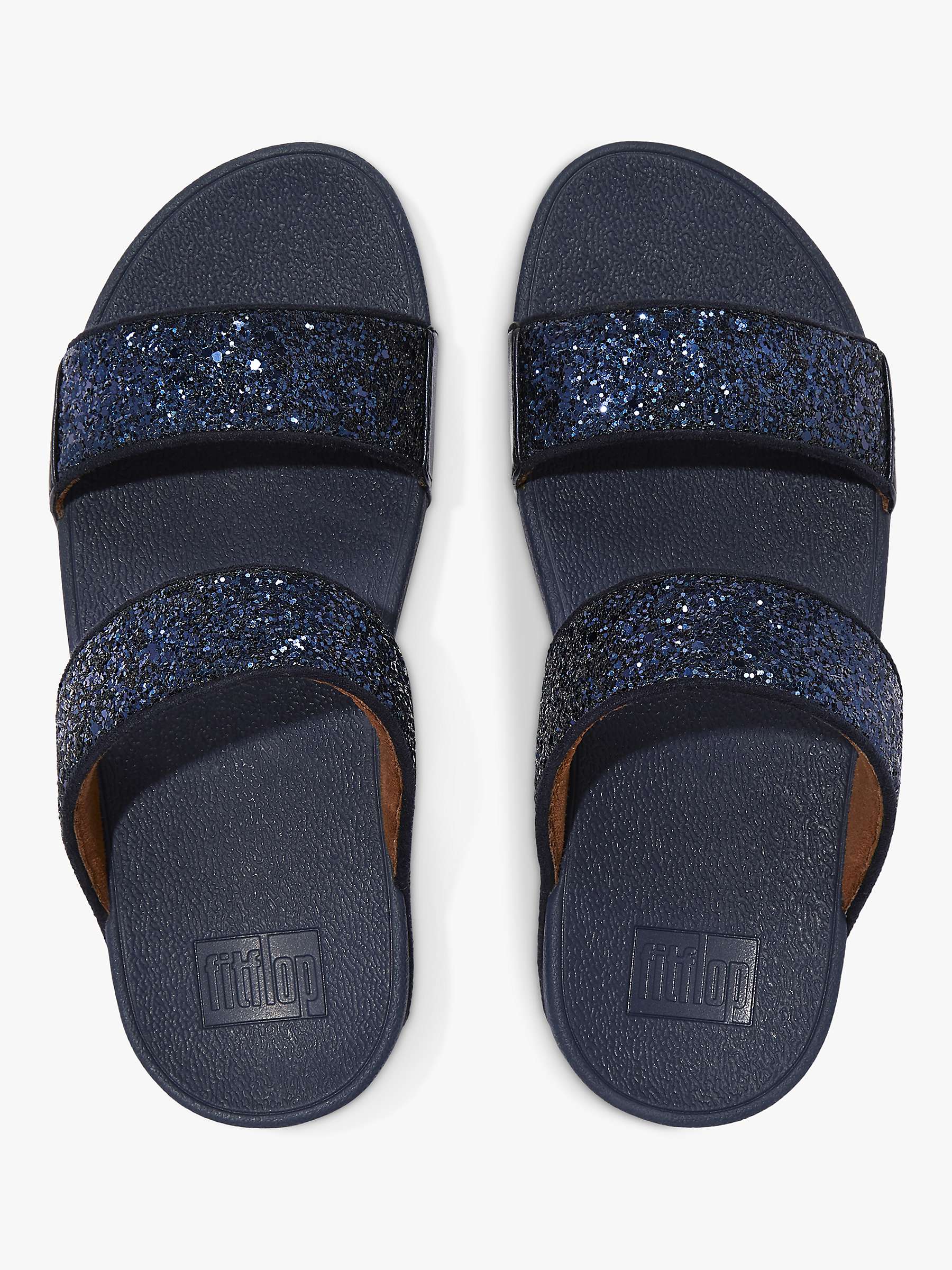 Buy FitFlop Lulu Glitter Slider Sandals, Navy Online at johnlewis.com