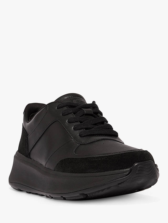 FitFlop F-Mode Leather Trainers, All Black