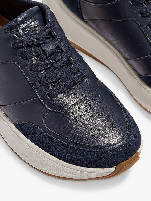 FitFlop F-Mode Leather Trainers, Midnight Navy