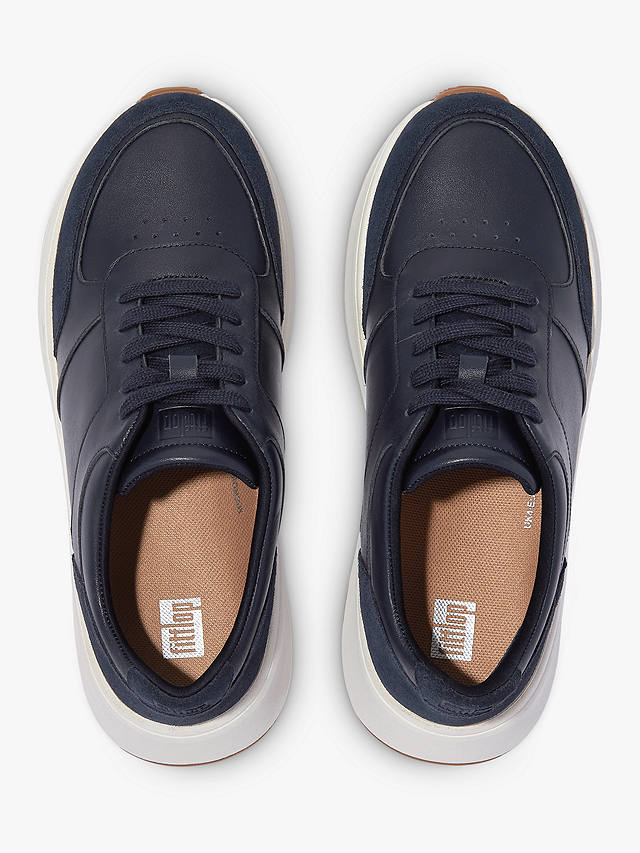 FitFlop F-Mode Leather Trainers, Midnight Navy