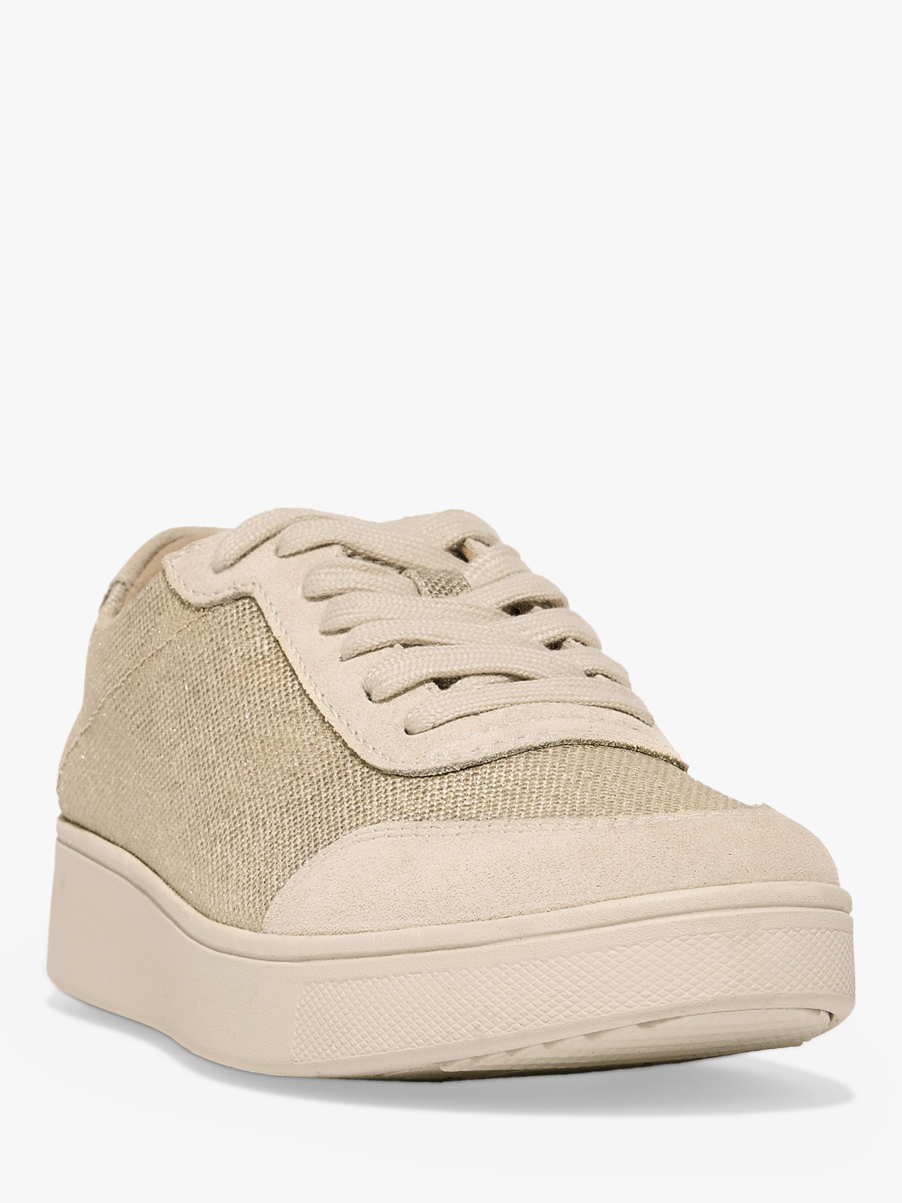Buy FitFlop Rally Metallic Leather Blend Trainers, Platino Online at johnlewis.com