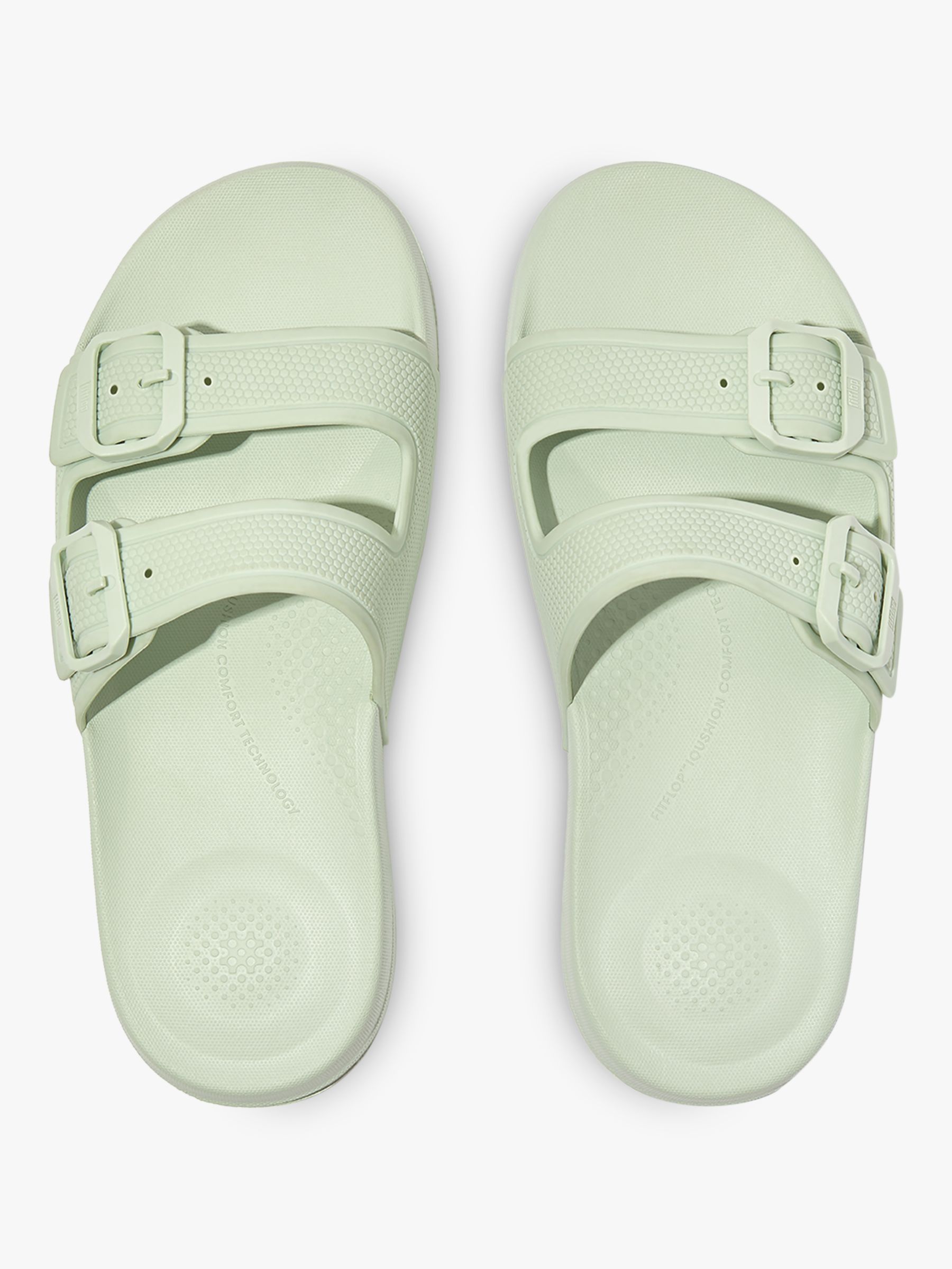 FitFlop iQushion 2 Bar Buckle Sliders, Sagerbrush