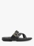FitFlop Gracie Leather Strappy Toe Post Sandals, Black