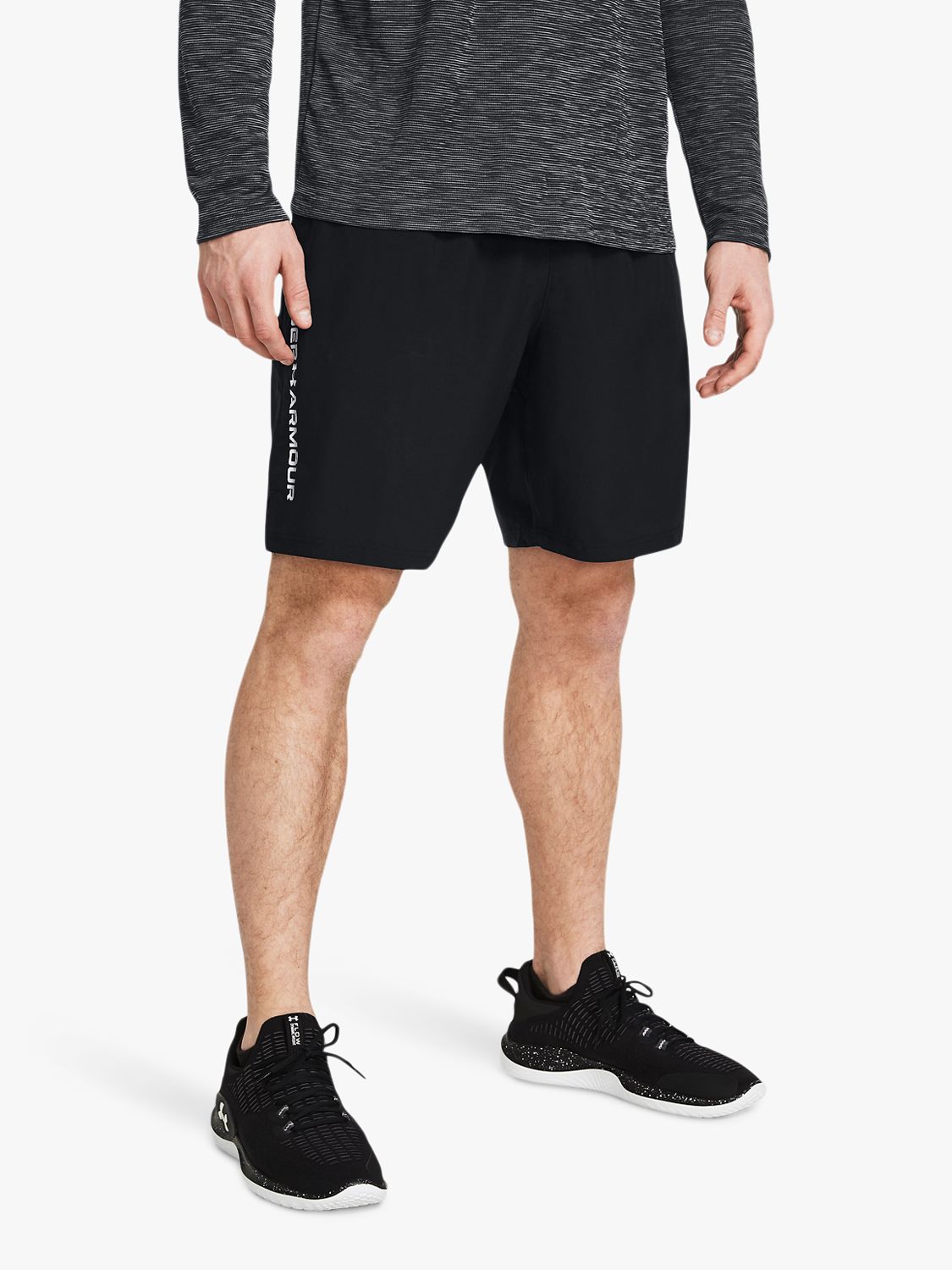 Under Armour Lightweight Woven Shorts, Black/White, S