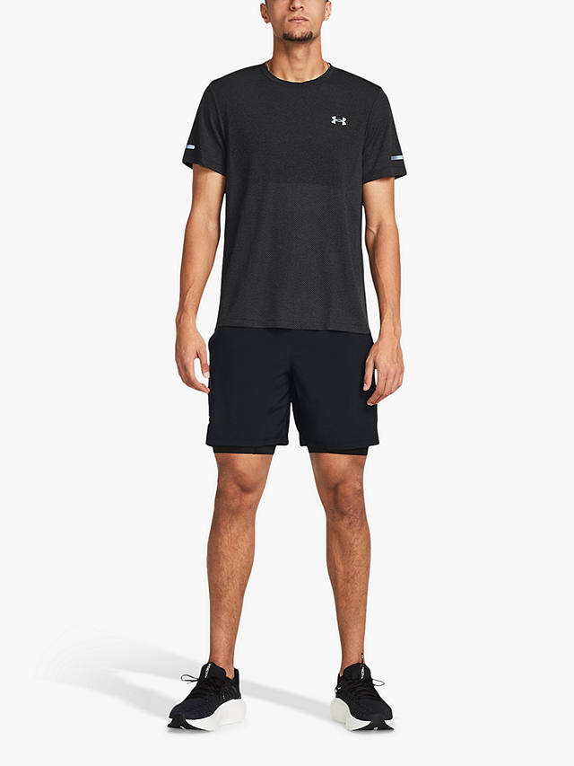 Under Armour Launch 2-in-1 Running Shorts, Black/Reflective