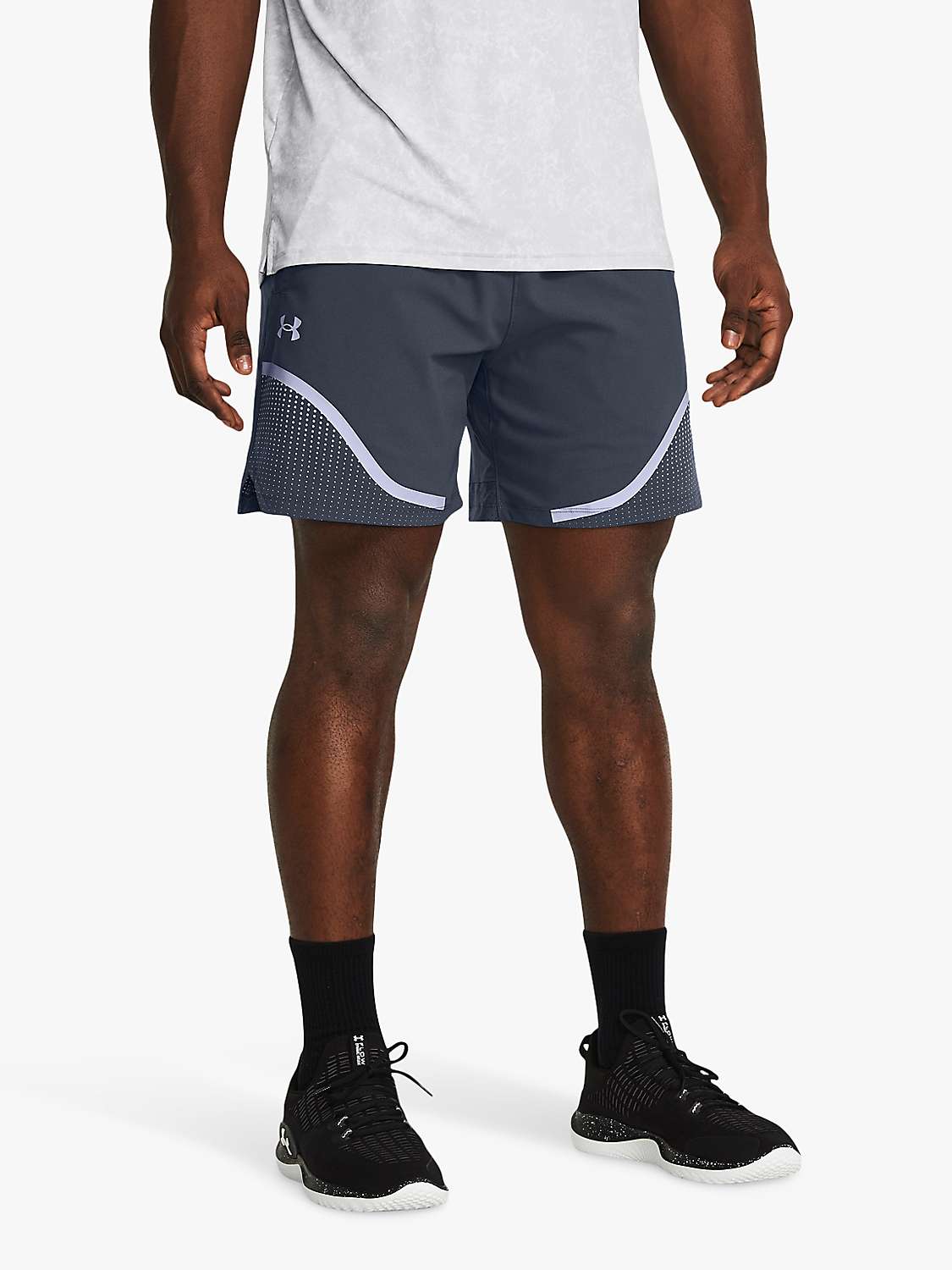 Buy Under Amour Vanish Woven 6" Graphic Shorts, Grey Online at johnlewis.com