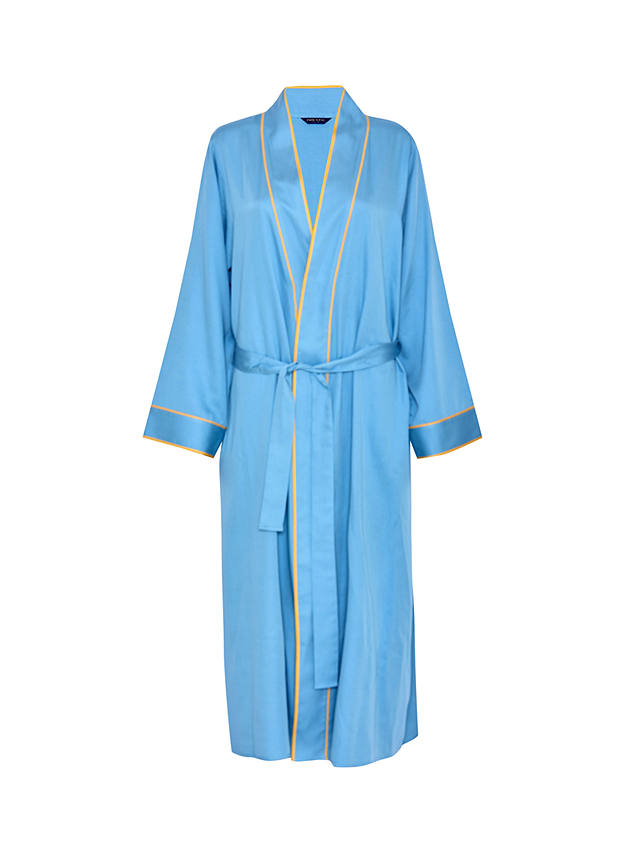 Fable & Eve Greenwich Long Sleeve Dressing Gown, Cerulean Blue