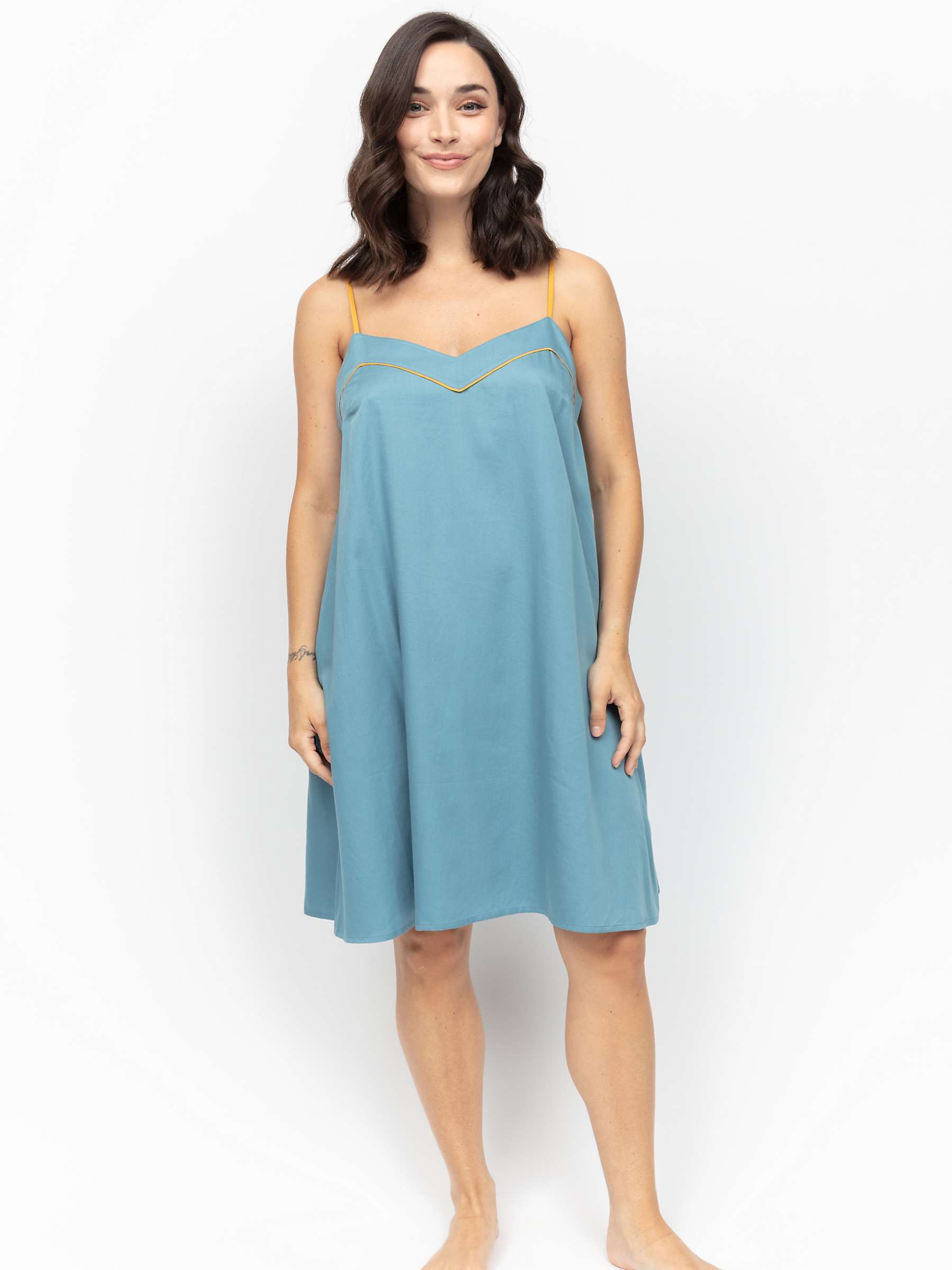 Buy Fable & Eve Greenwich Solid Nightdress, Cerulean Blue Online at johnlewis.com