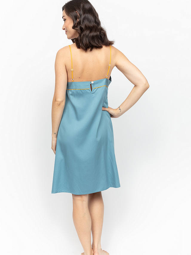 Fable & Eve Greenwich Solid Nightdress, Cerulean Blue