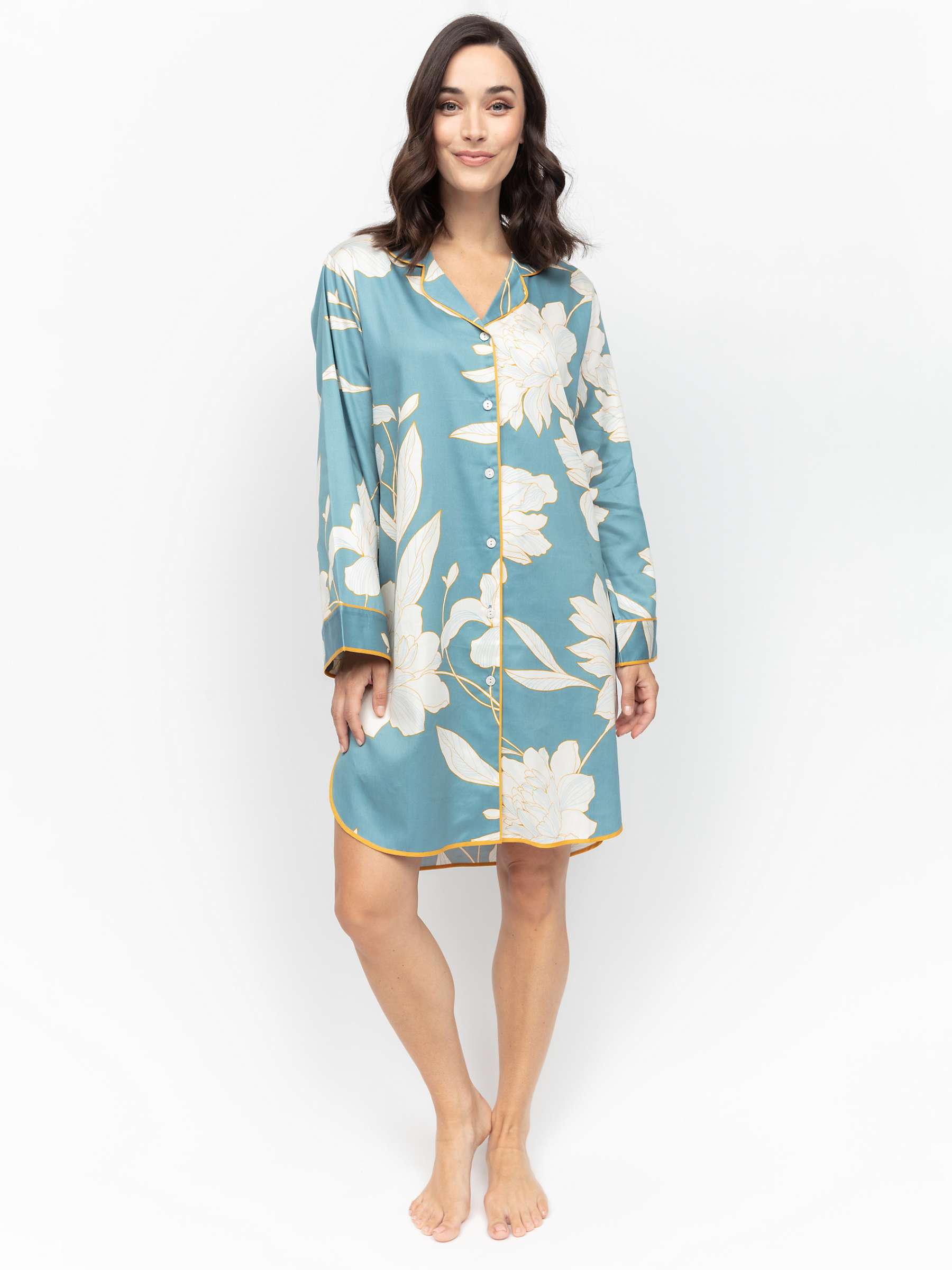 Buy Fable & Eve Greenwich Floral Nightshirt, Cerulean Blue Online at johnlewis.com