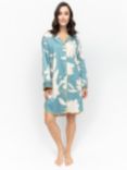 Fable & Eve Greenwich Floral Nightshirt, Cerulean Blue